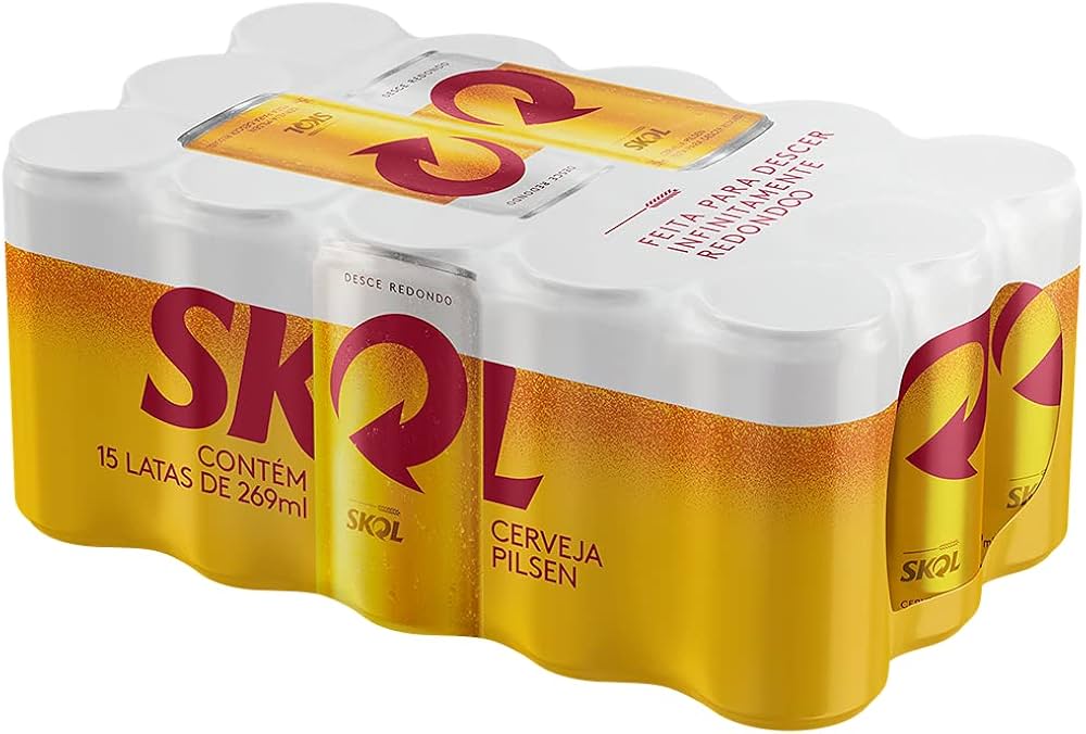 Cerveja Skol Pilsen Lata 269ml 15un